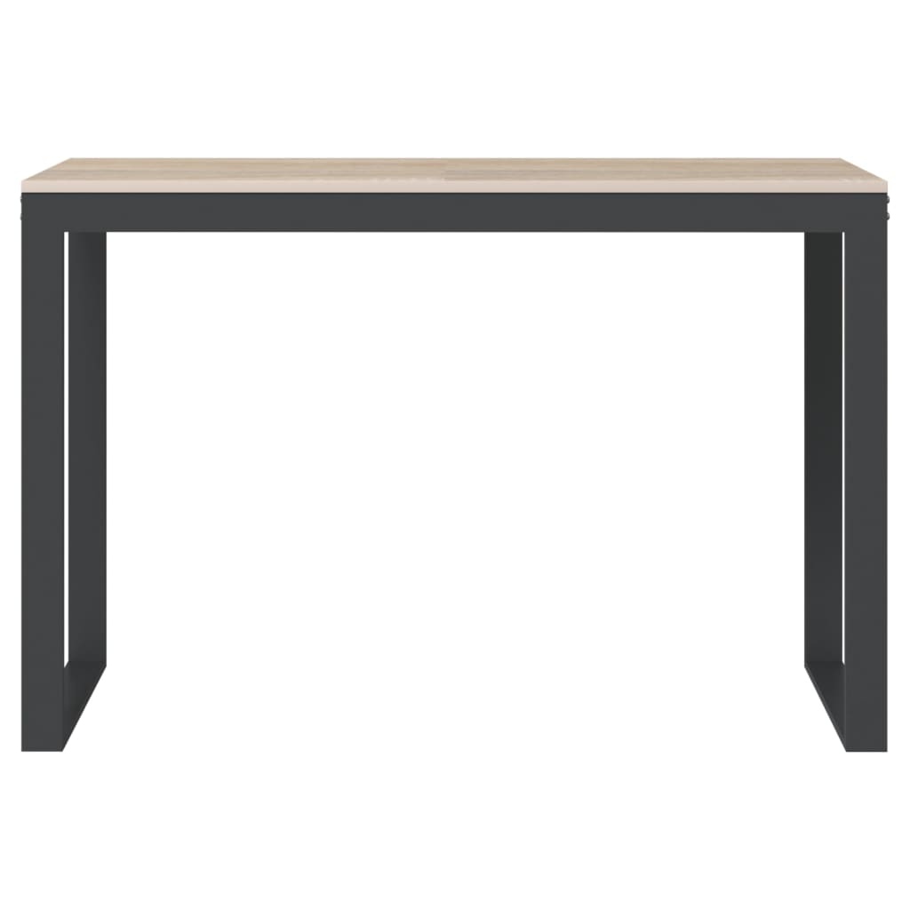 Computerbureau 110x60x73 cm spaanplaat zwart en eikenkleurig