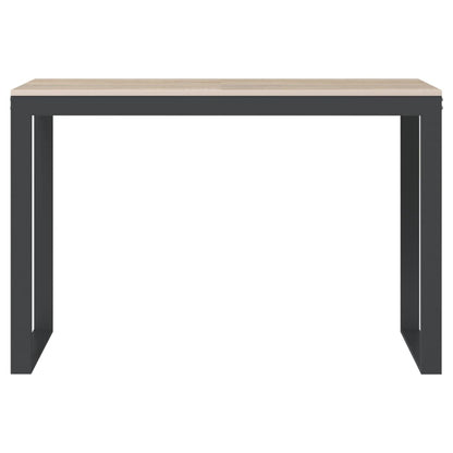 Computerbureau 110x60x73 cm spaanplaat zwart en eikenkleurig