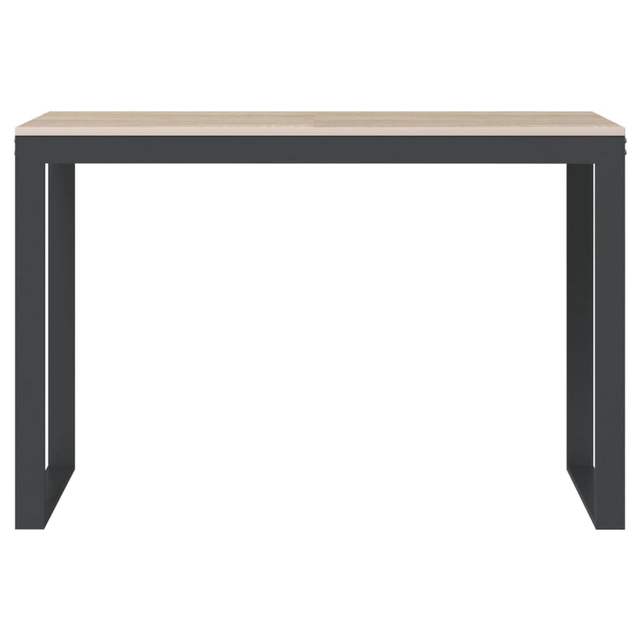 Computerbureau 110x60x73 cm spaanplaat zwart en eikenkleurig