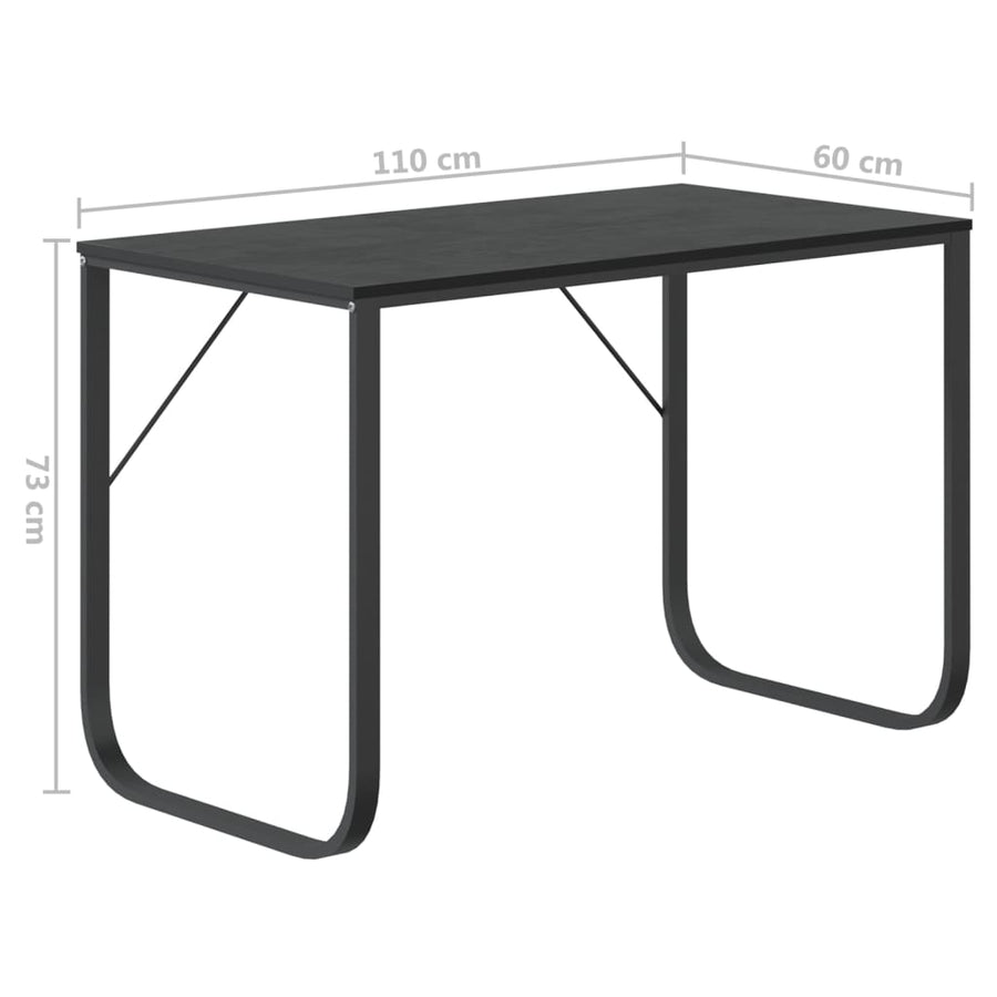 Computerbureau 110X60X73 Cm Spaanplaat Zwart
