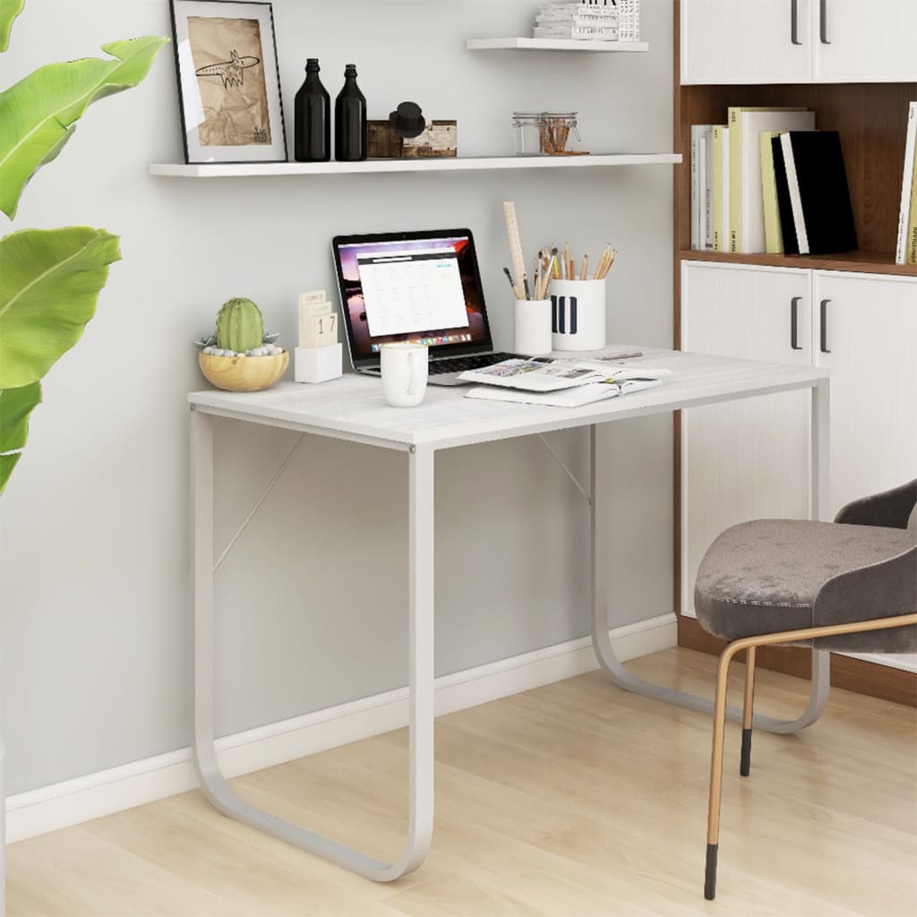 Computerbureau 110x60x73 cm spaanplaat wit