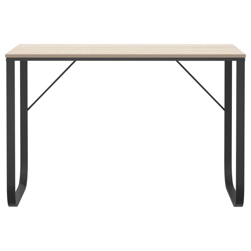 Computerbureau 110X60X73 Cm Spaanplaat Kleurig Zwart en eiken