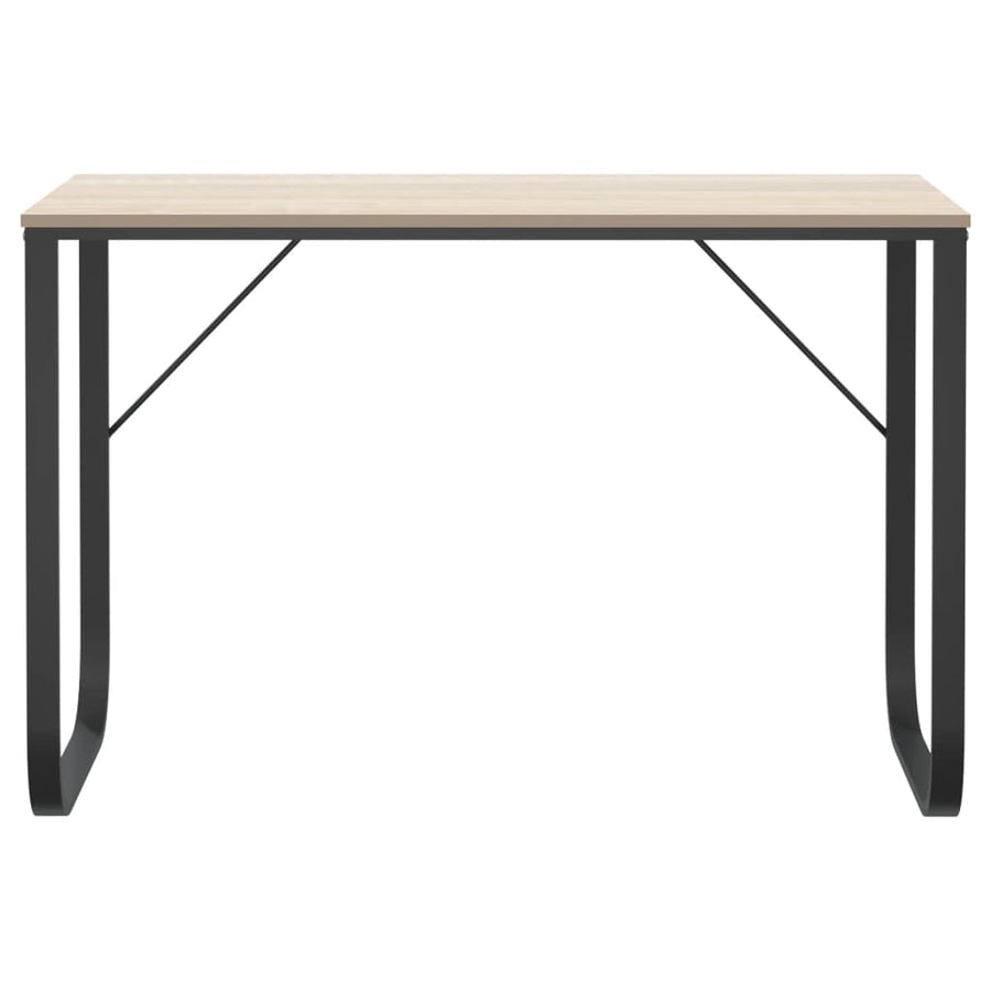 Computerbureau 110X60X73 Cm Spaanplaat Kleurig Zwart en eiken