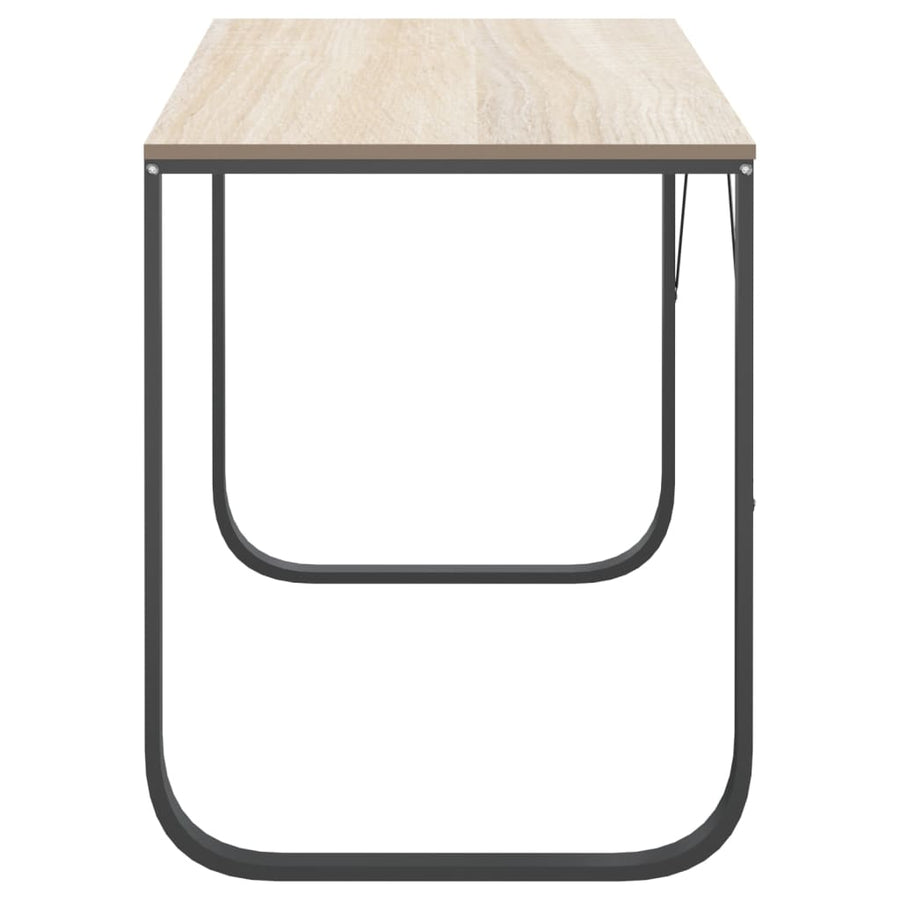 Computerbureau 110X60X73 Cm Spaanplaat Kleurig Zwart en eiken