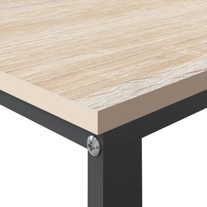 Computerbureau 110X60X73 Cm Spaanplaat Kleurig Zwart en eiken