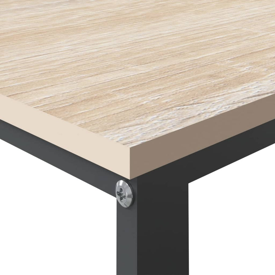 Computerbureau 110X60X73 Cm Spaanplaat Kleurig Zwart en eiken