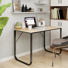 Computer desk 110x60x73 cm chipboard black and oak colour