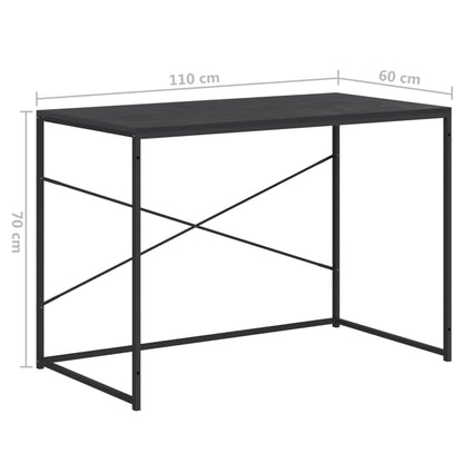 Computerbureau 110x60x70 cm bewerkt hout zwart