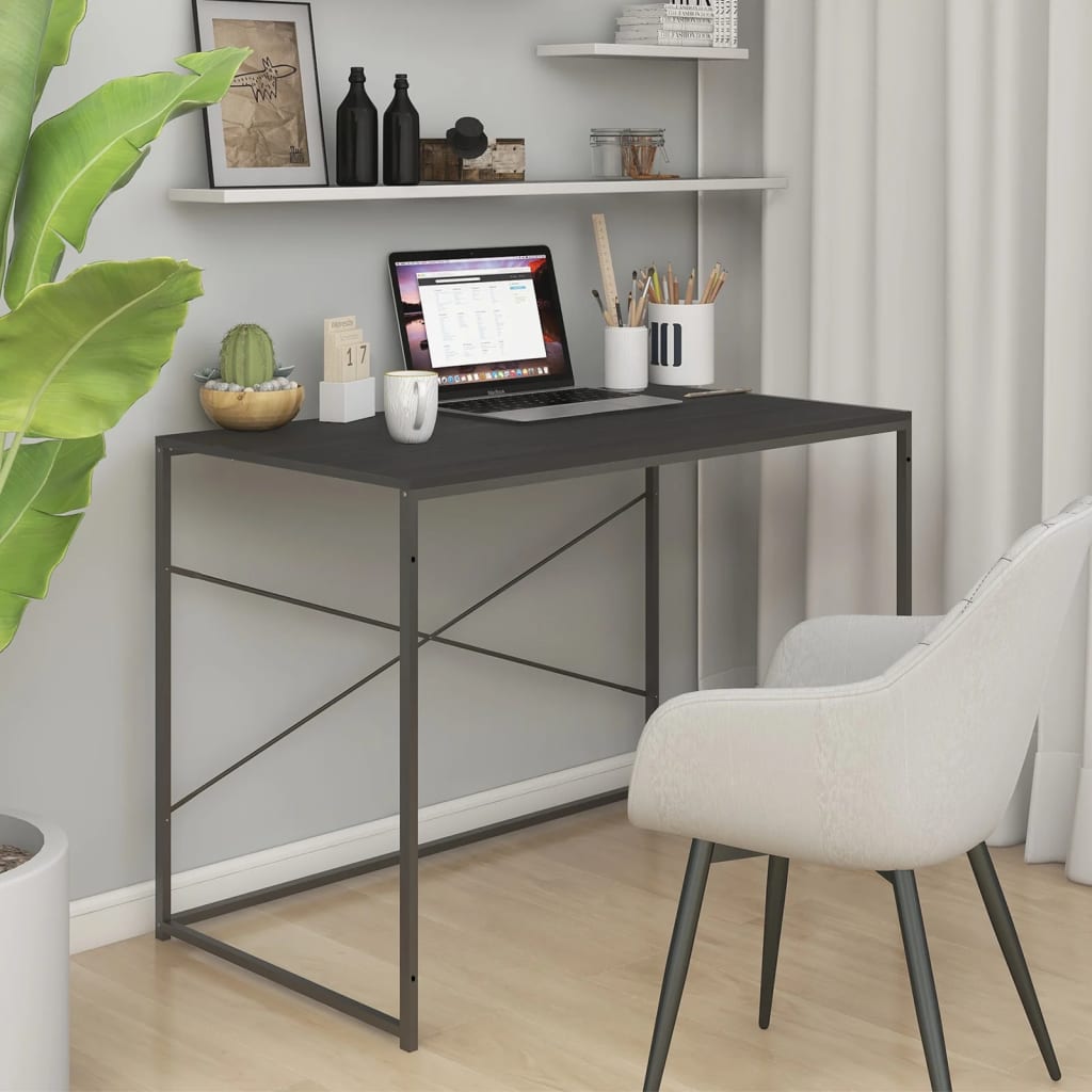 Computerbureau 110x60x70 cm bewerkt hout zwart