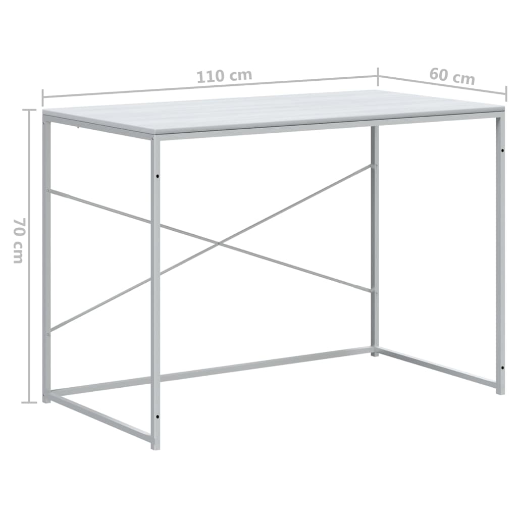 Computerbureau 110X60X70 Cm Spaanplaat Wit
