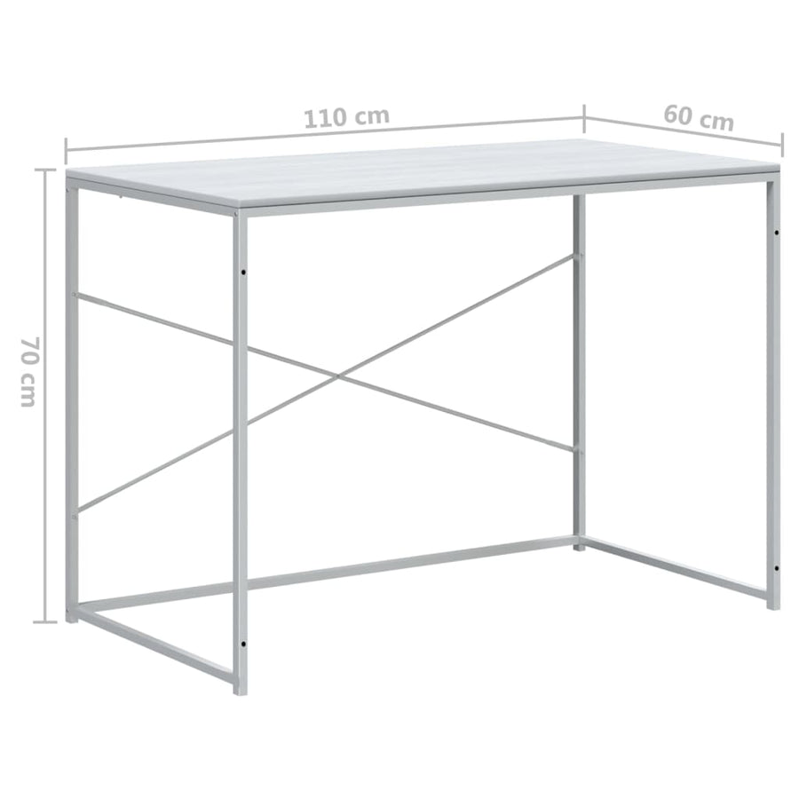 Computerbureau 110X60X70 Cm Spaanplaat Wit