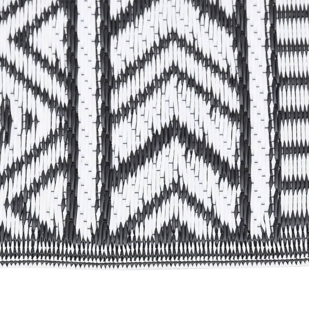 Buitenkleed 80X150 Cm Polypropeen Zwart 80 x 150 cm Zwart en wit