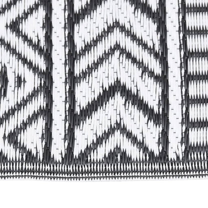 Buitenkleed 80X150 Cm Polypropeen Zwart 80 x 150 cm Zwart en wit
