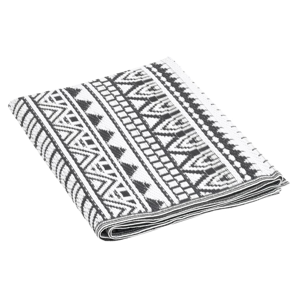 Buitenkleed 80X150 Cm Polypropeen Zwart 80 x 150 cm Zwart en wit