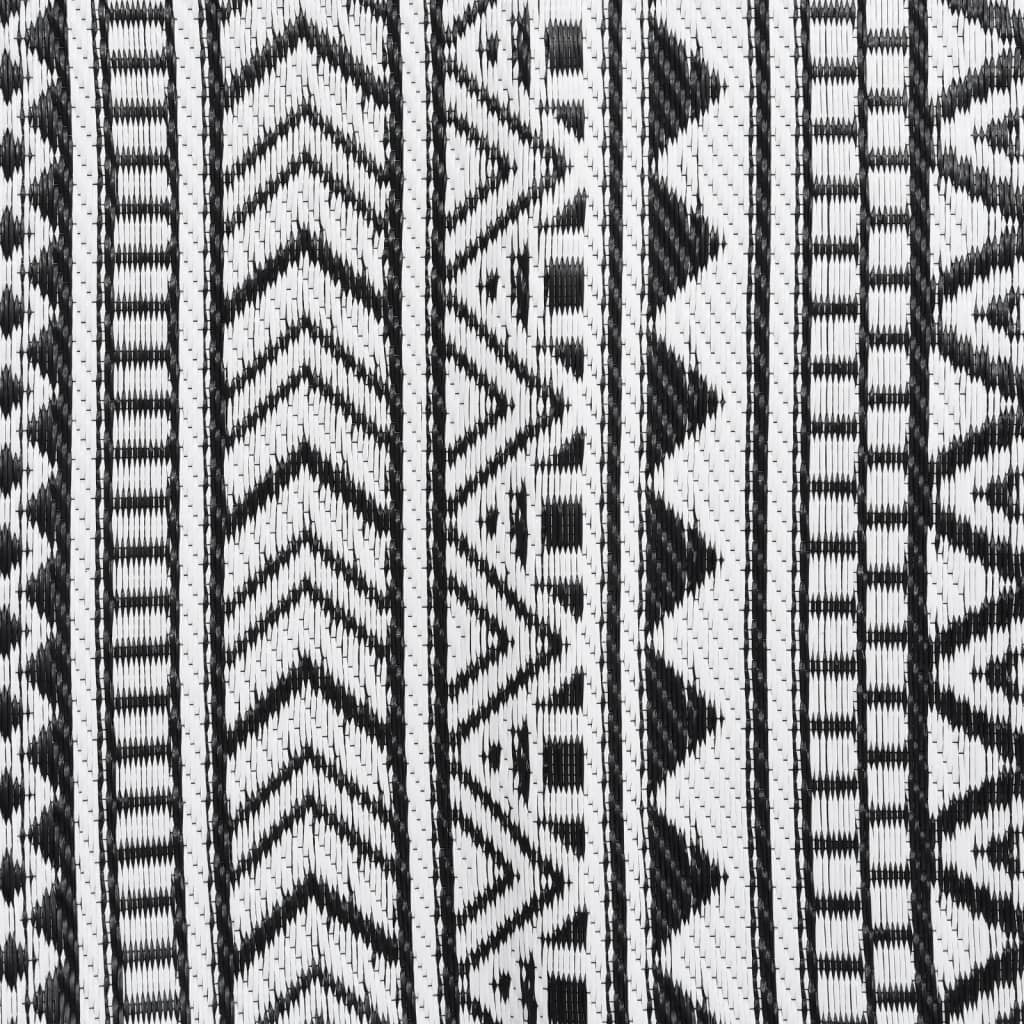 Buitenkleed 80X150 Cm Polypropeen Zwart 80 x 150 cm Zwart en wit