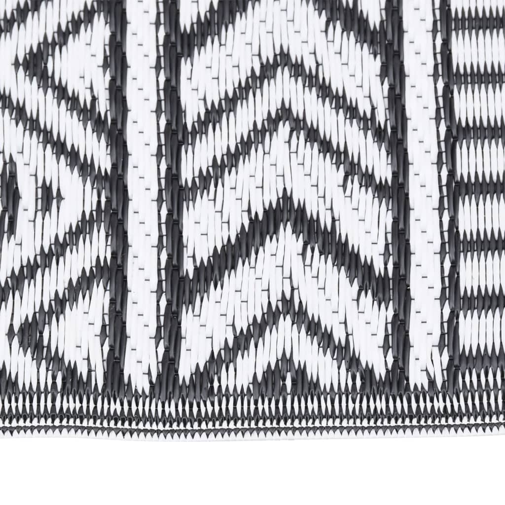 Buitenkleed 80X250 Cm Polypropeen Zwart 80 x 250 cm Zwart en wit