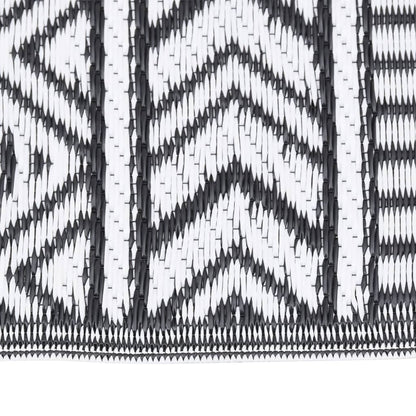 Buitenkleed 80X250 Cm Polypropeen Zwart 80 x 250 cm Zwart en wit