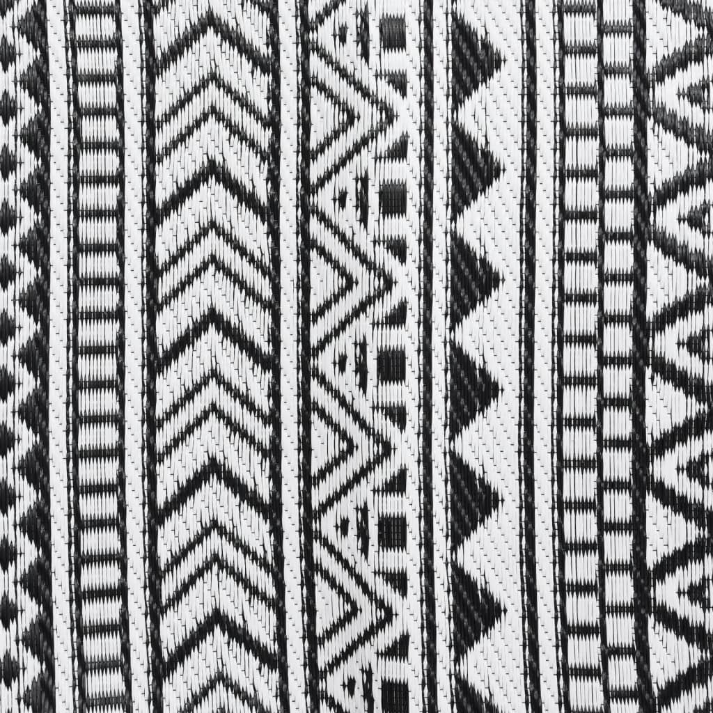 Buitenkleed 80X250 Cm Polypropeen Zwart 80 x 250 cm Zwart en wit