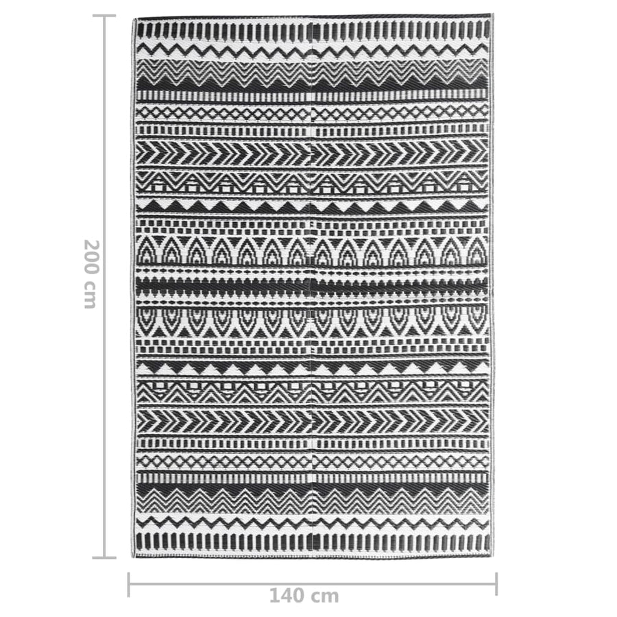 Buitenkleed 140X200 Cm Polypropeen Zwart