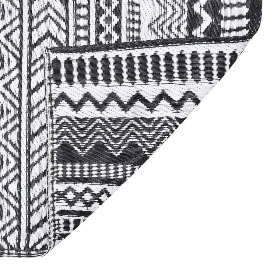 Buitenkleed Polypropeen 160 x 230 cm Zwart en wit