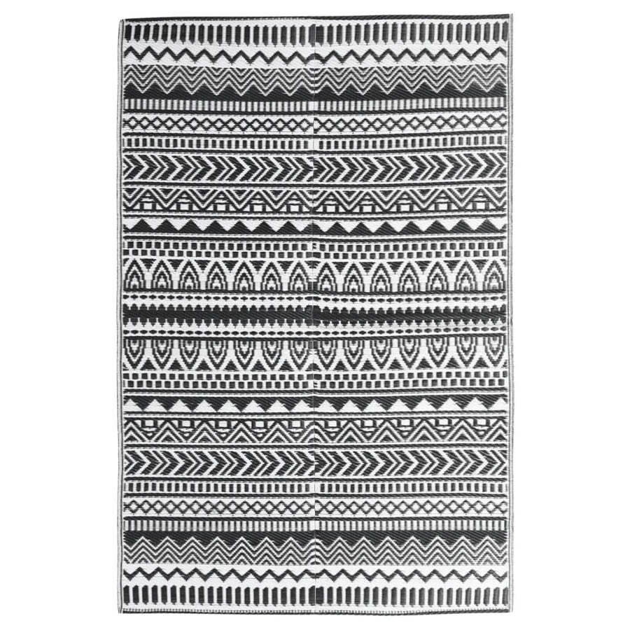 Buitenkleed Polypropeen 190 x 290 cm Zwart en wit