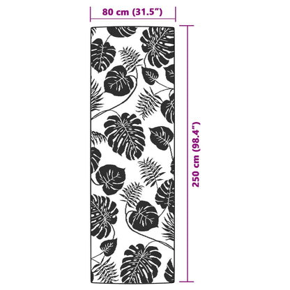 Buitenkleed Polypropeen Groen Groen Bladpatroon 80 x 250 cm