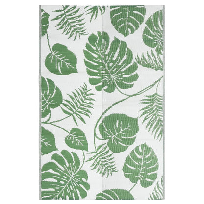 Buitenkleed Polypropeen Groen 120 x 180 cm green leaf pattern