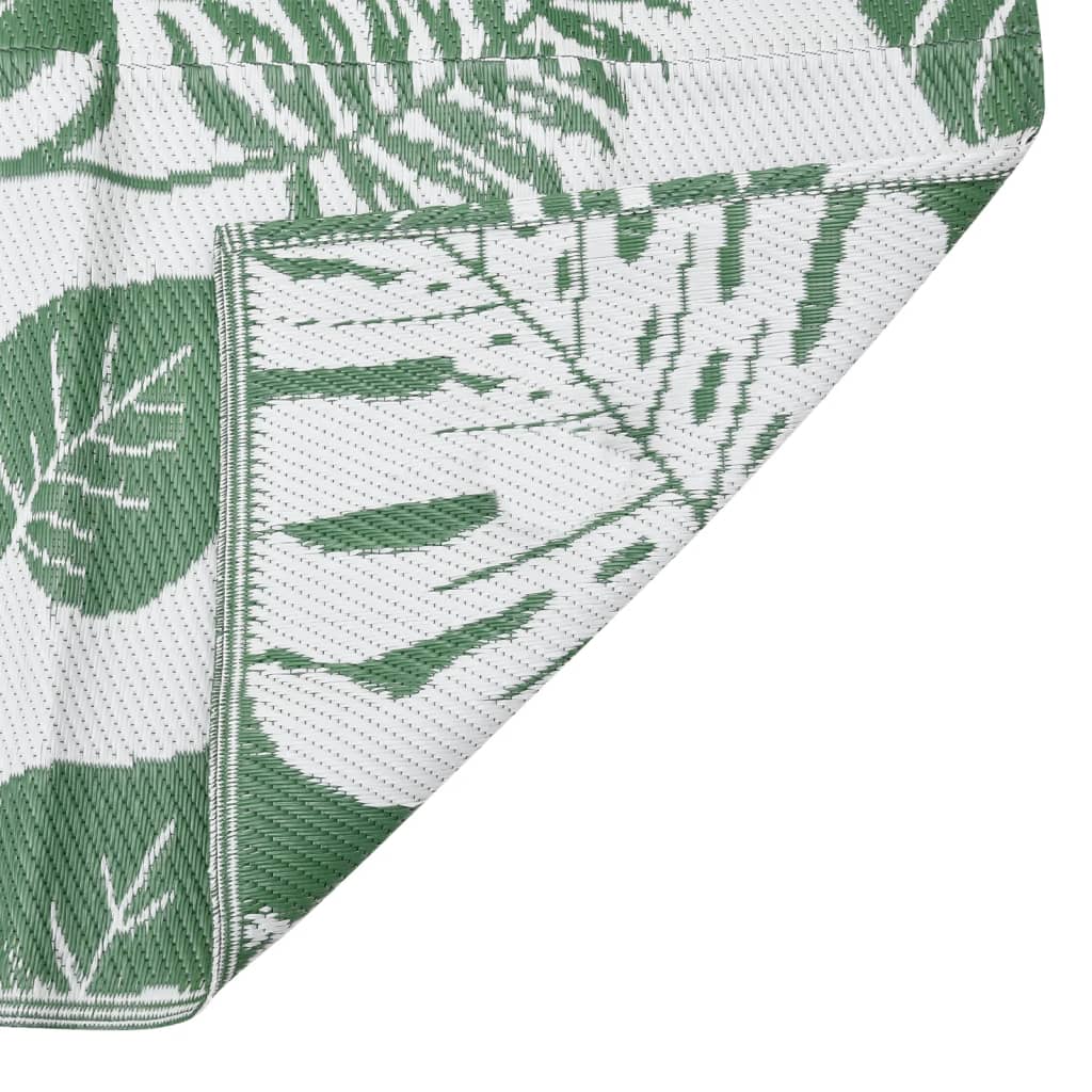 Buitenkleed Polypropeen Groen 120 x 180 cm green leaf pattern