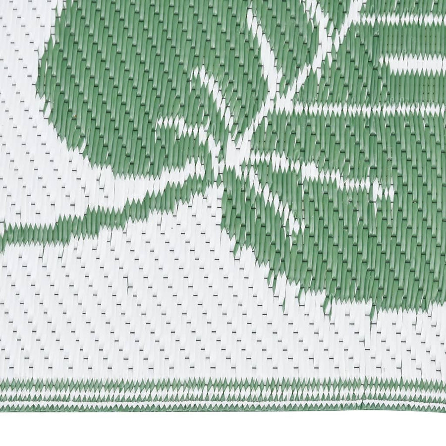 Buitenkleed Polypropeen Groen 190 x 290 cm green leaf pattern