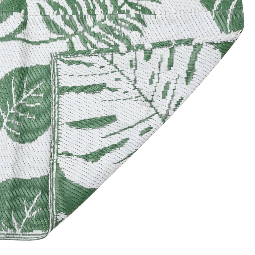 Buitenkleed Polypropeen Groen 190 x 290 cm green leaf pattern