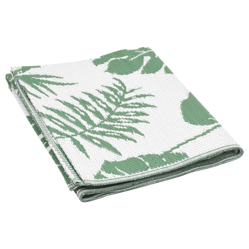 Buitenkleed Polypropeen Groen 190 x 290 cm green leaf pattern