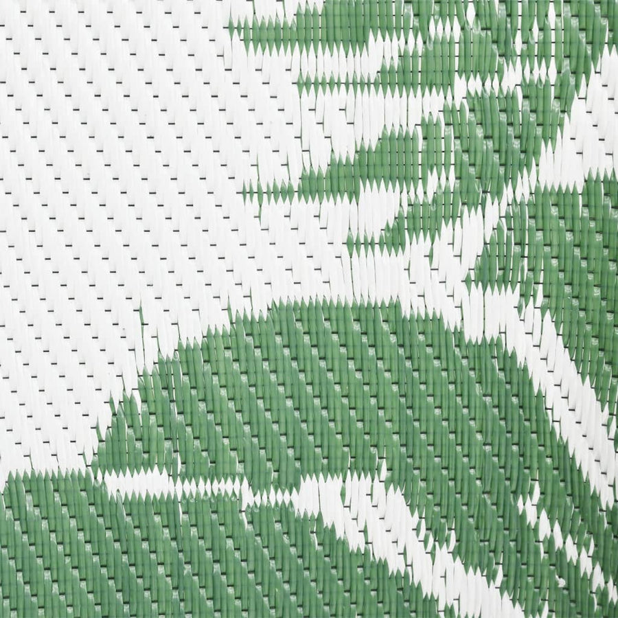 Buitenkleed Polypropeen Groen 190 x 290 cm green leaf pattern