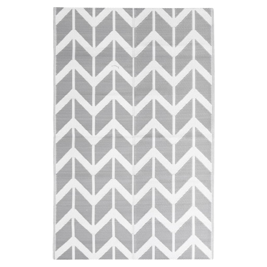 Buitenkleed 160X230 Cm Polypropeen Grijs 160 x 230 cm Wit en grijs