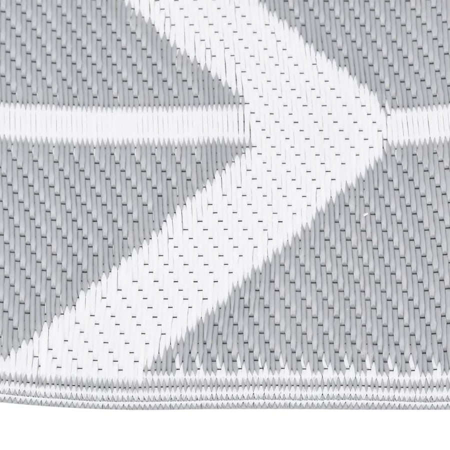 Buitenkleed 160X230 Cm Polypropeen Grijs 160 x 230 cm Wit en grijs