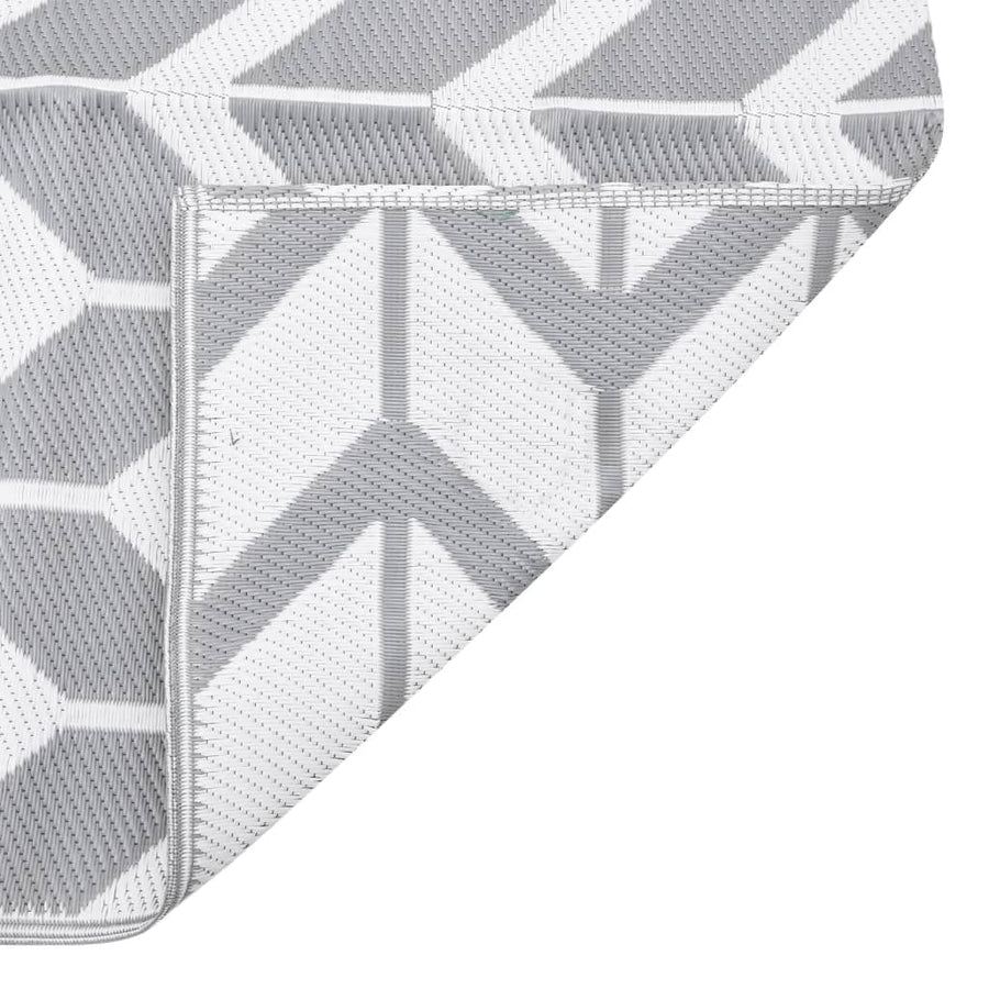 Buitenkleed 160X230 Cm Polypropeen Grijs 160 x 230 cm Wit en grijs