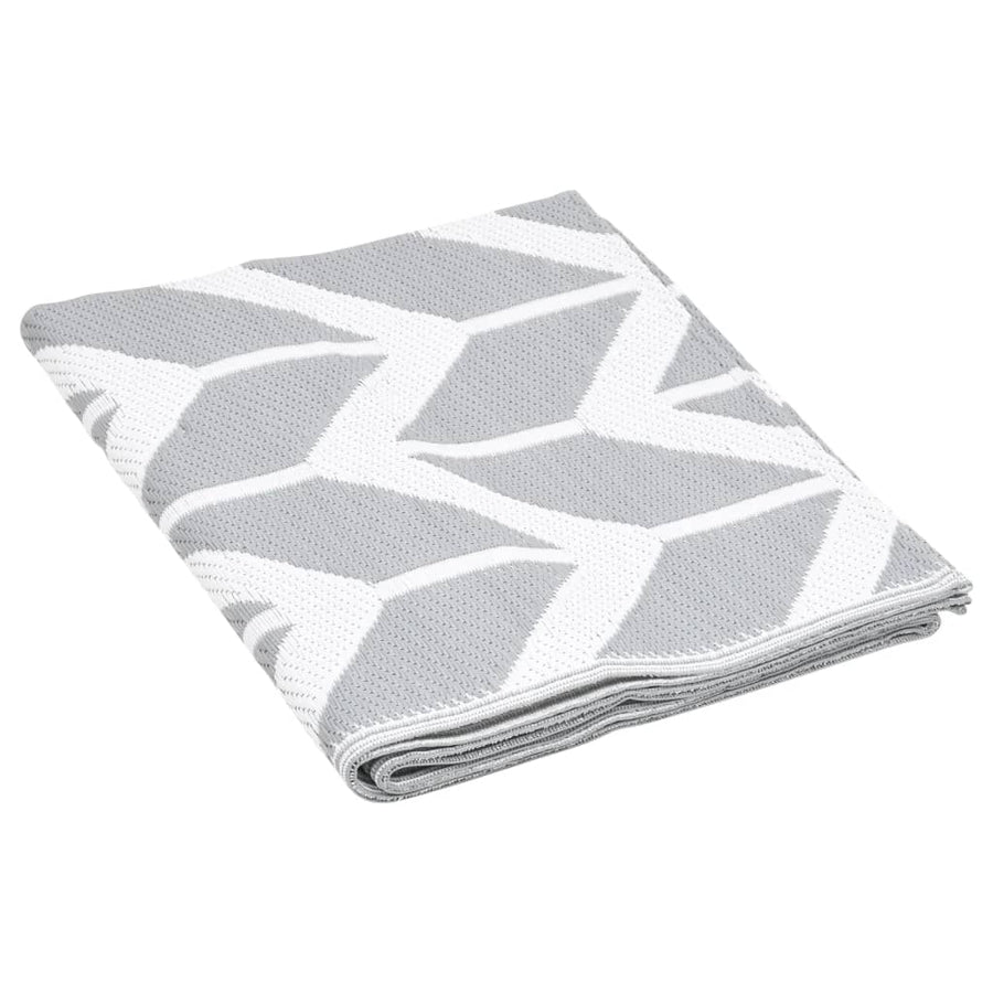 Buitenkleed 160X230 Cm Polypropeen Grijs 160 x 230 cm Wit en grijs