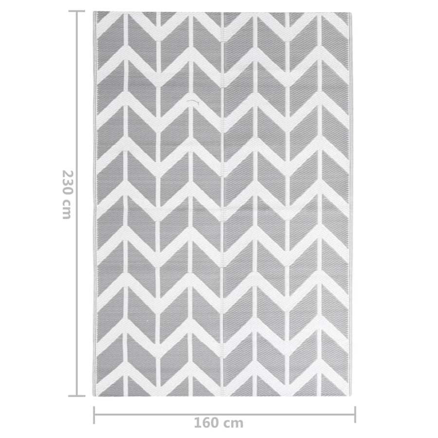 Buitenkleed 160X230 Cm Polypropeen Grijs 160 x 230 cm Wit en grijs