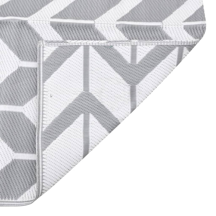 Buitenkleed Polypropeen 190 x 290 cm Wit en grijs