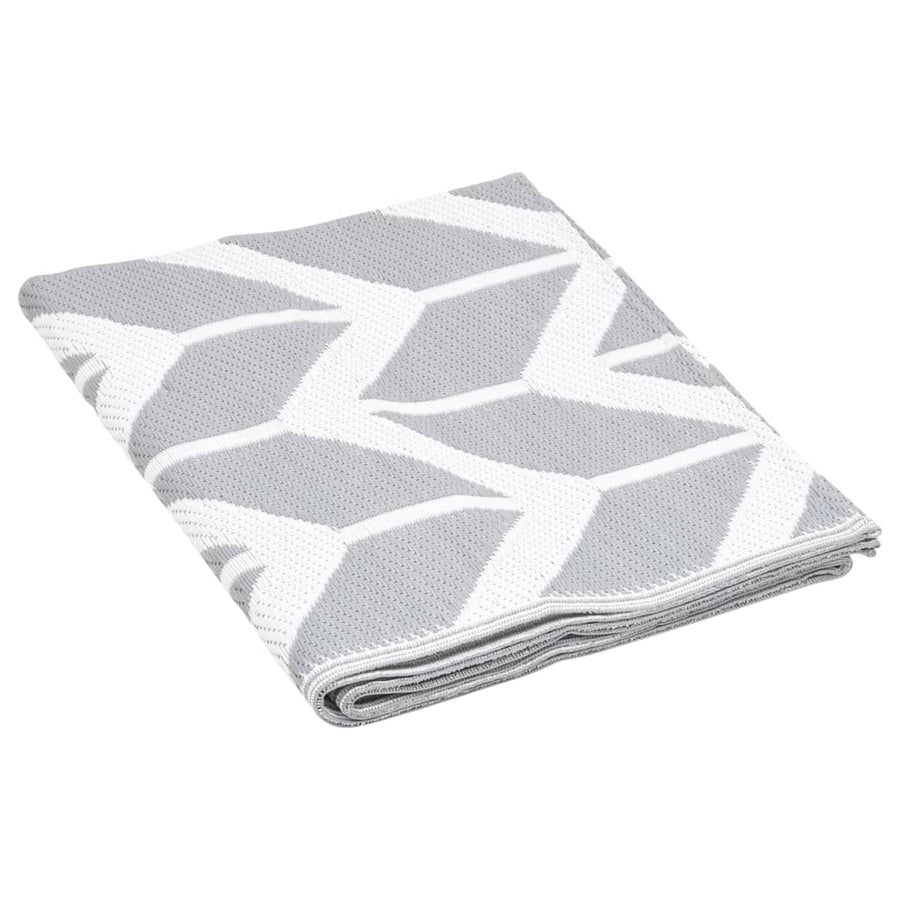 Buitenkleed Polypropeen 190 x 290 cm Wit en grijs
