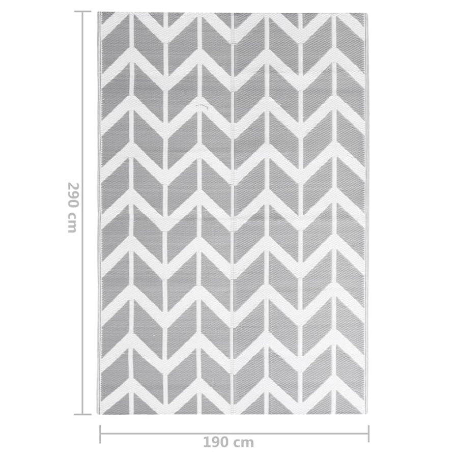Buitenkleed Polypropeen 190 x 290 cm Wit en grijs