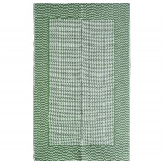 Buitenkleed 140X200 Cm Polypropeen Groen 140 x 200 cm Groen en wit