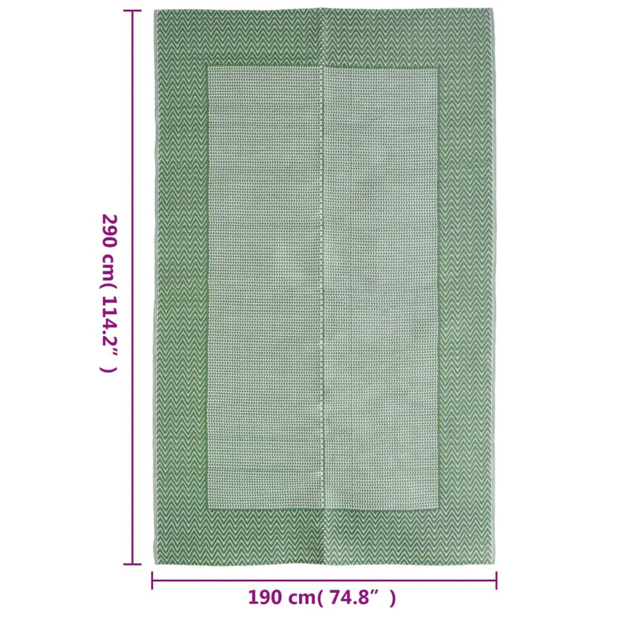 Buitenkleed Polypropeen 190 x 290 cm Groen en wit
