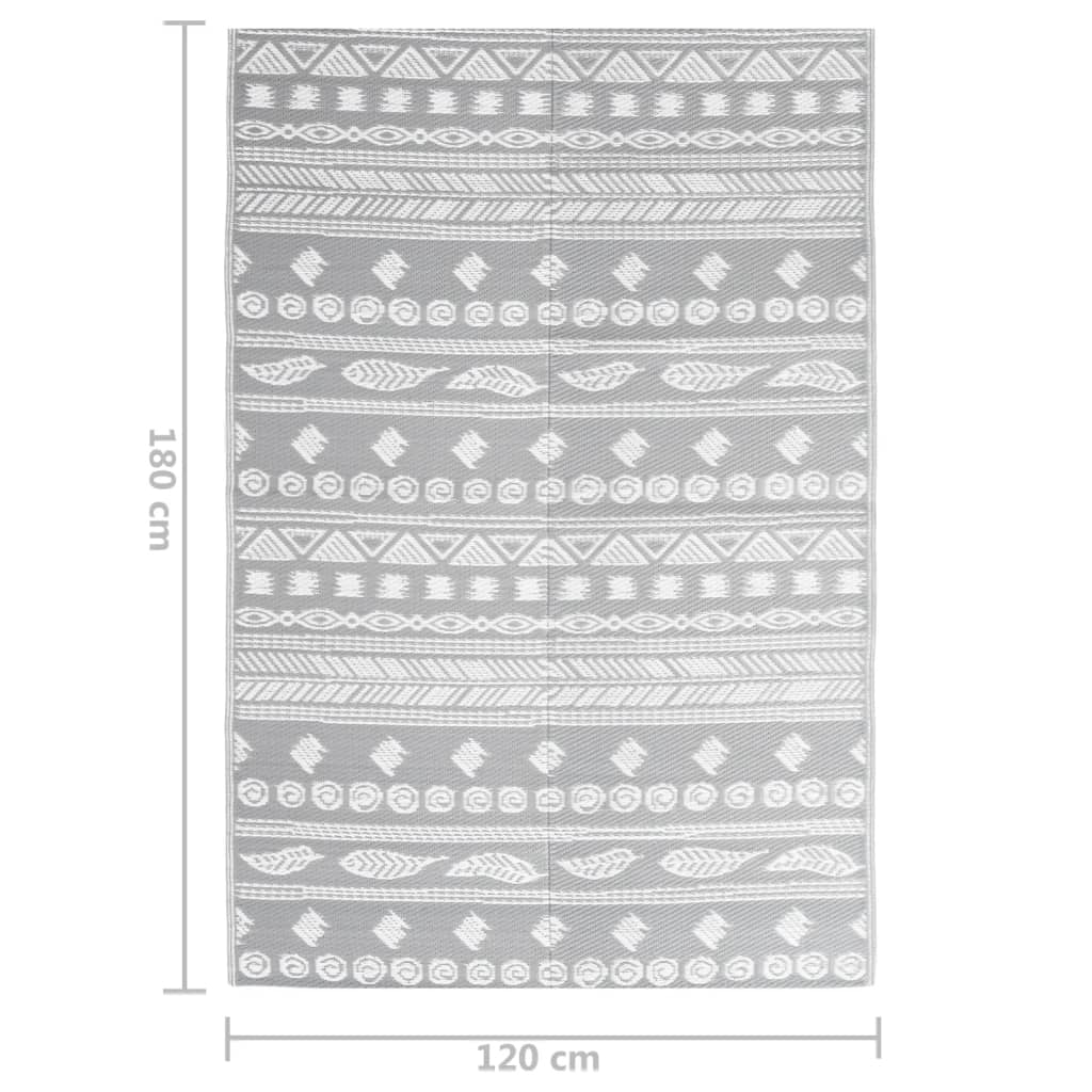 Buitenkleed 120X180 Cm Polypropeen Grijs 120 x 180 cm Grijs patroon