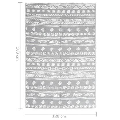 Buitenkleed 120X180 Cm Polypropeen Grijs 120 x 180 cm Grijs patroon