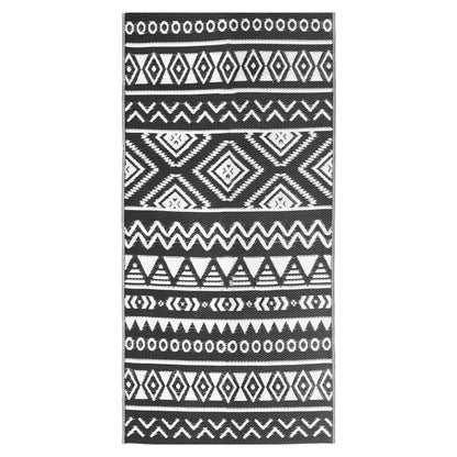 Buitenkleed 80X150 Cm Polypropeen Zwart 80 x 150 cm black pattern