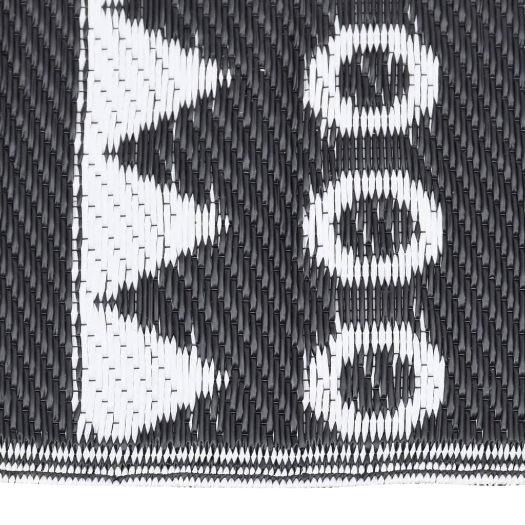 Buitenkleed 80X150 Cm Polypropeen Zwart 80 x 150 cm black pattern