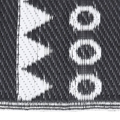 Buitenkleed 80X150 Cm Polypropeen Zwart 80 x 150 cm black pattern