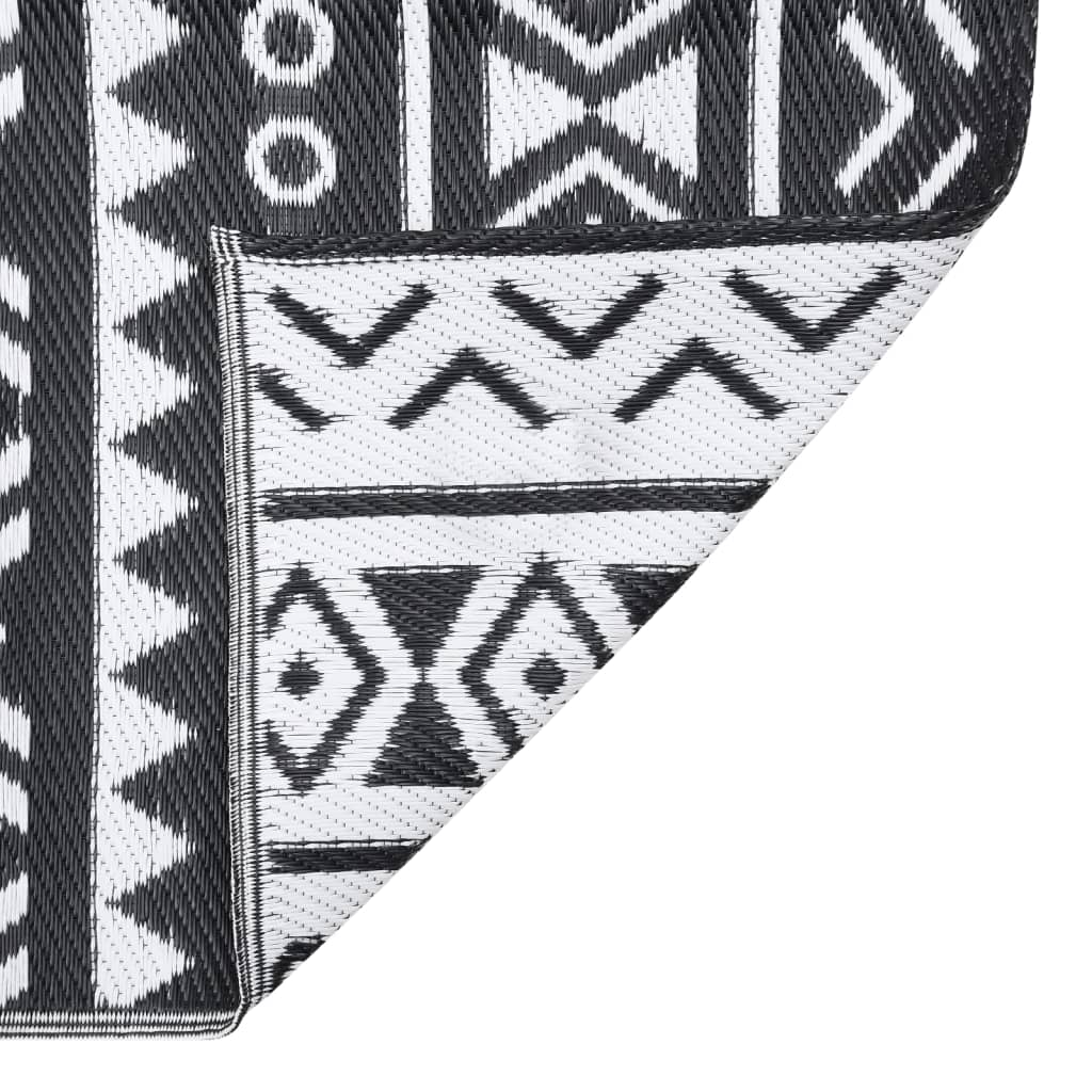 Buitenkleed 80X150 Cm Polypropeen Zwart 80 x 150 cm black pattern