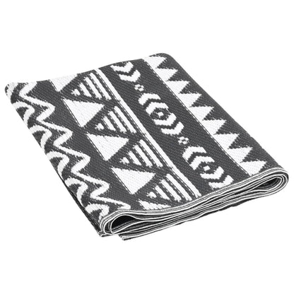Buitenkleed 80X150 Cm Polypropeen Zwart 80 x 150 cm black pattern