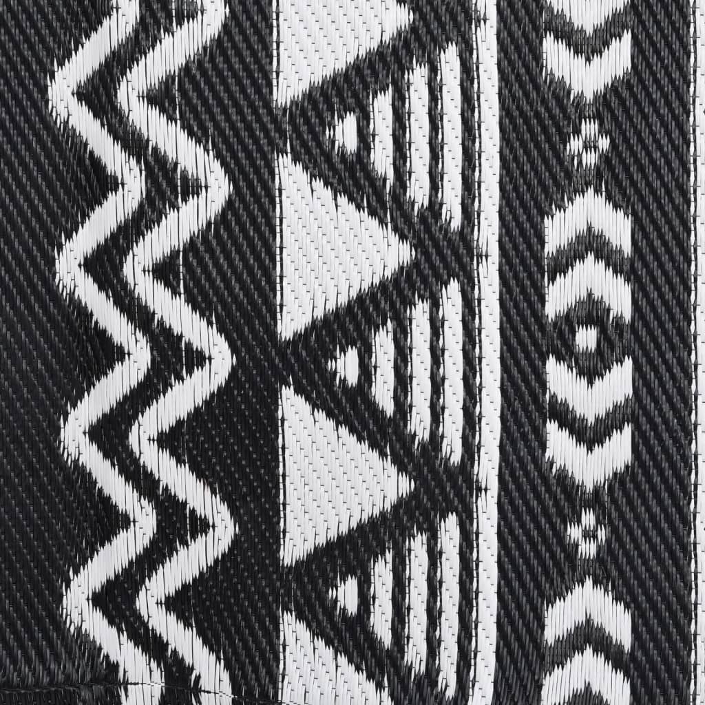 Buitenkleed 80X150 Cm Polypropeen Zwart 80 x 150 cm black pattern